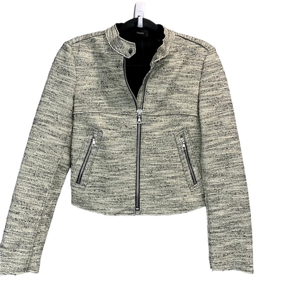 Theory Bavewick K. Branson Tweed Moto Jacket - Picture 4 of 7